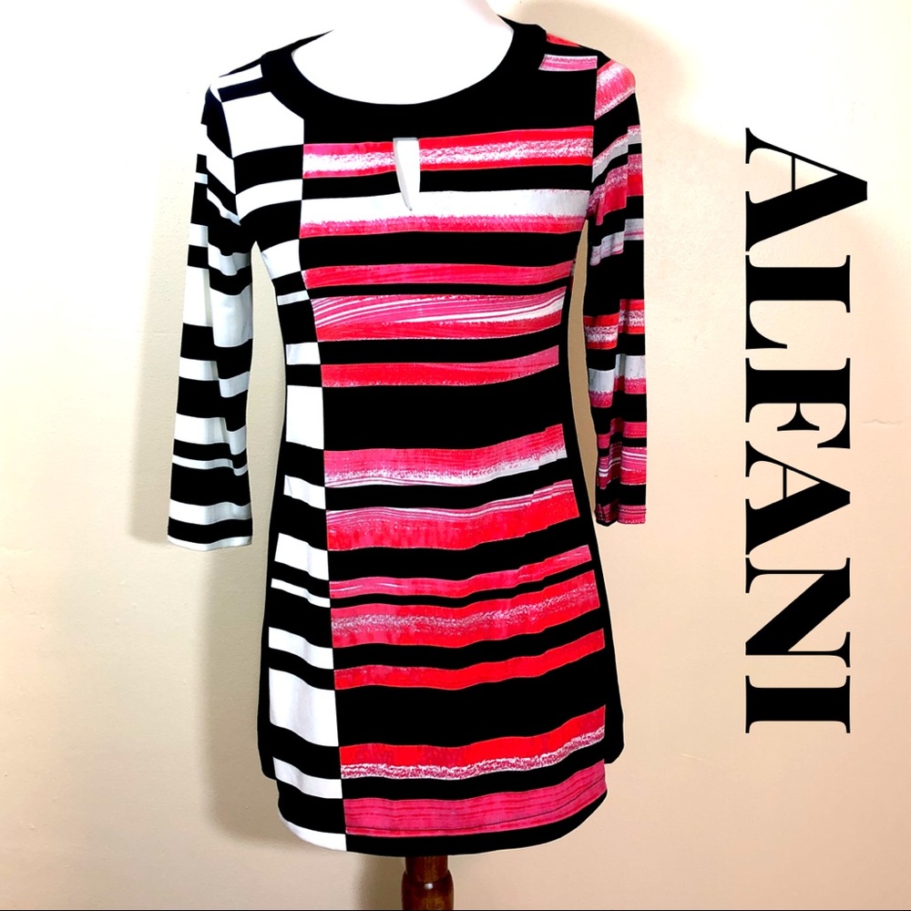 Alfani keyhole striped tunic petite small